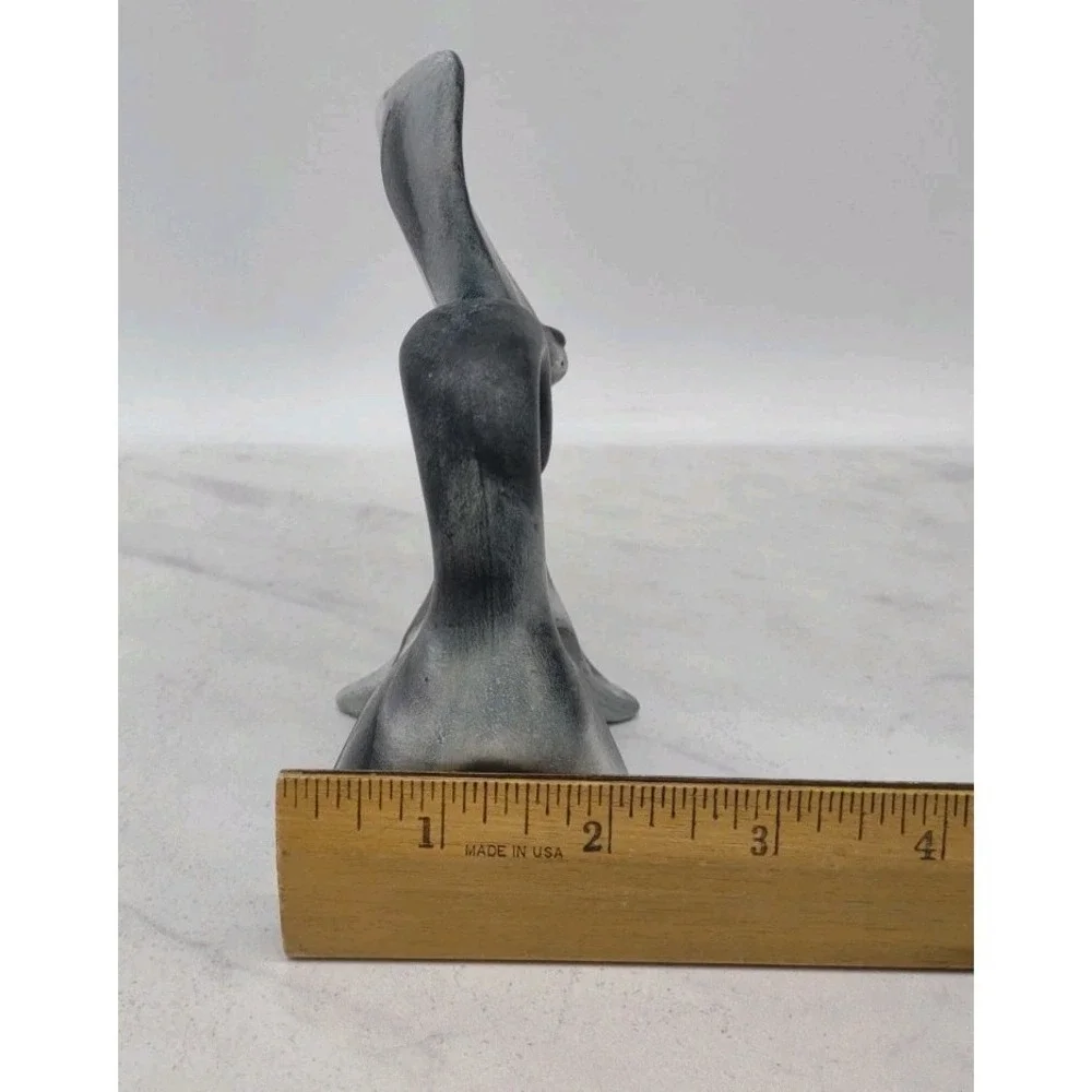 Vtg Hobbyist Ceramic Striped Gray Cat Kitten Bow Tie Figurine Hand Painted 5